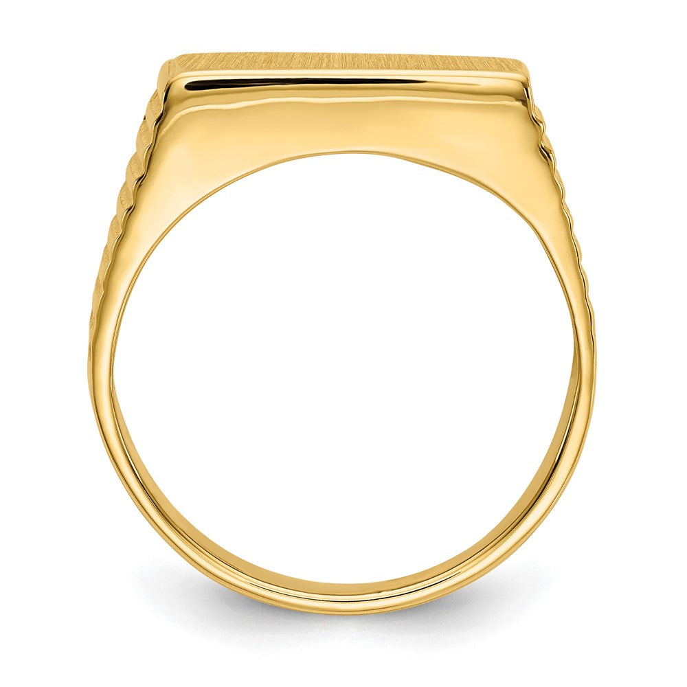 14K Yellow Gold 7.0x15.0mm Open Back Men's Signet Ring