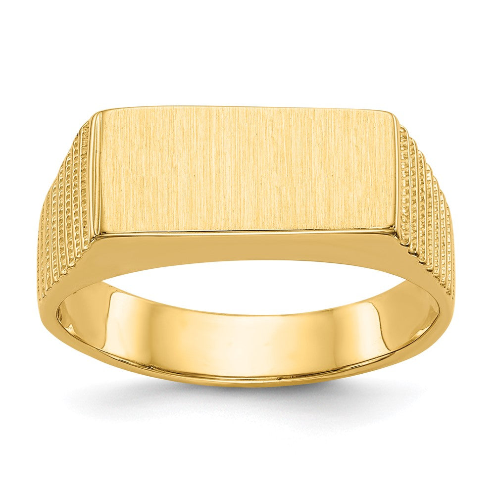 14K Yellow Gold 7.0x15.0mm Open Back Men's Signet Ring