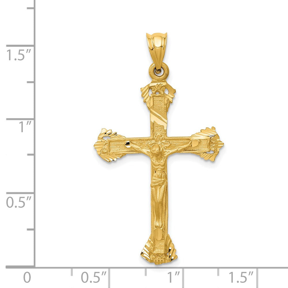 14k Yellow Gold Crucifix Charm