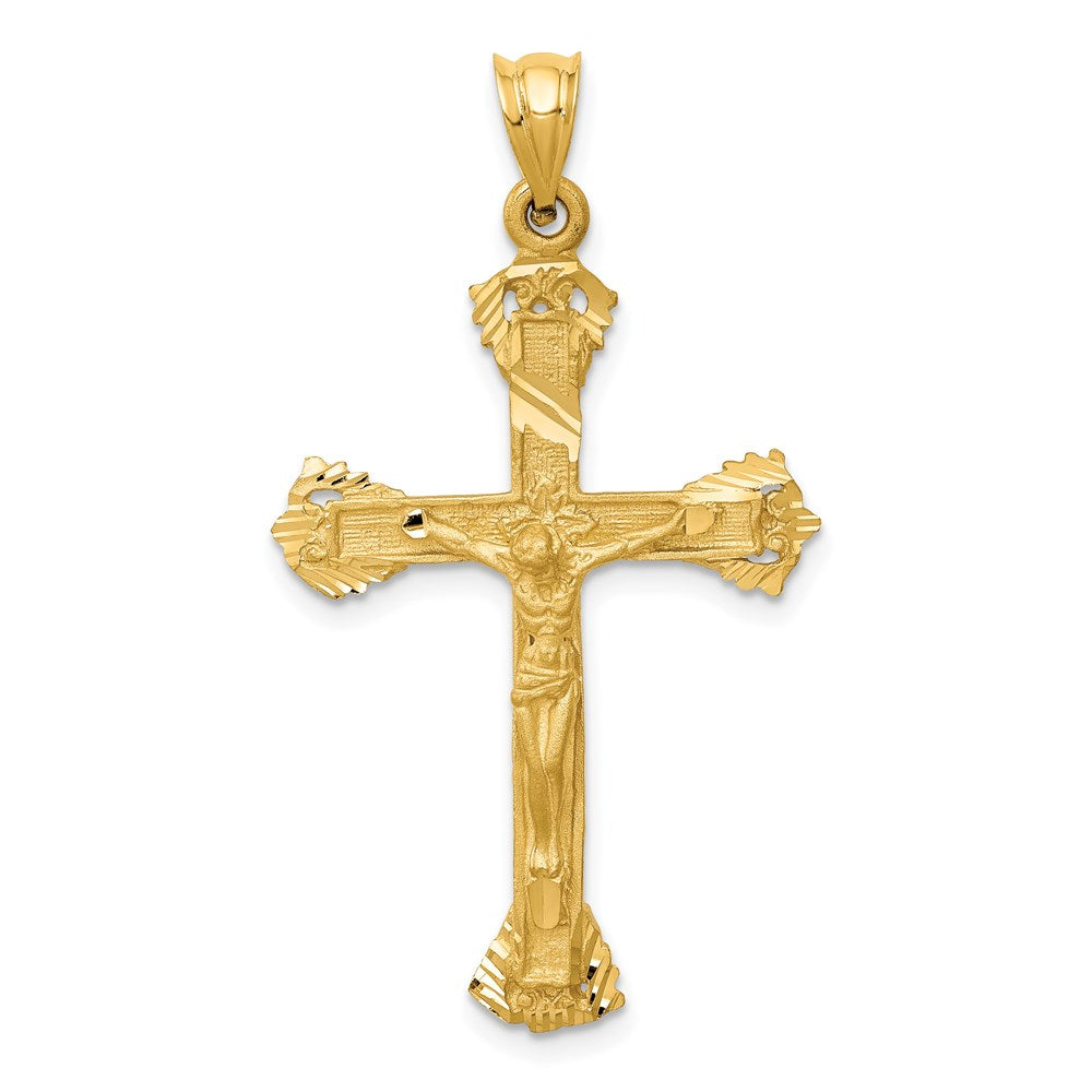 14k Yellow Gold Crucifix Charm