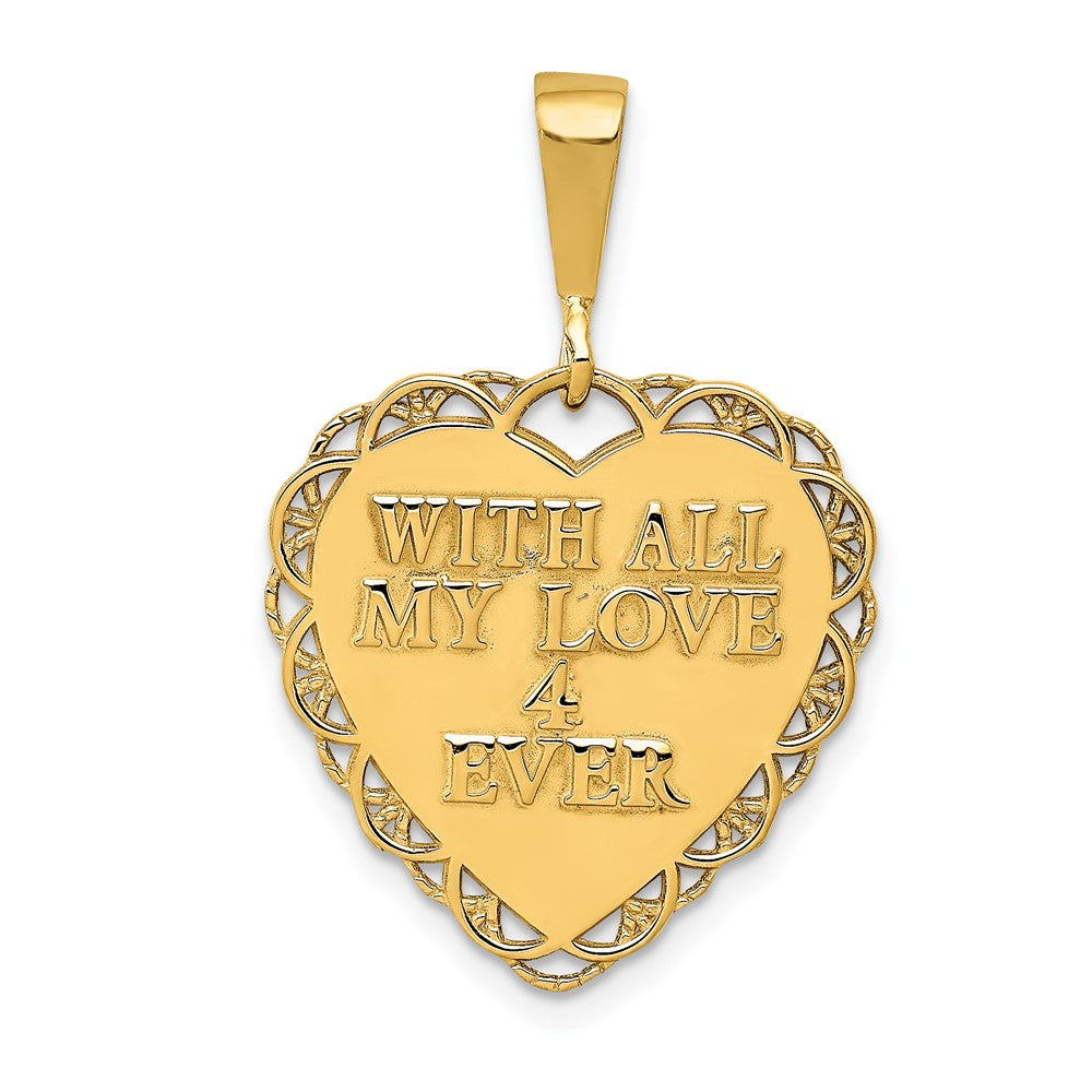 14k Yellow Gold Reversible TO MY DEAR WIFE Charm