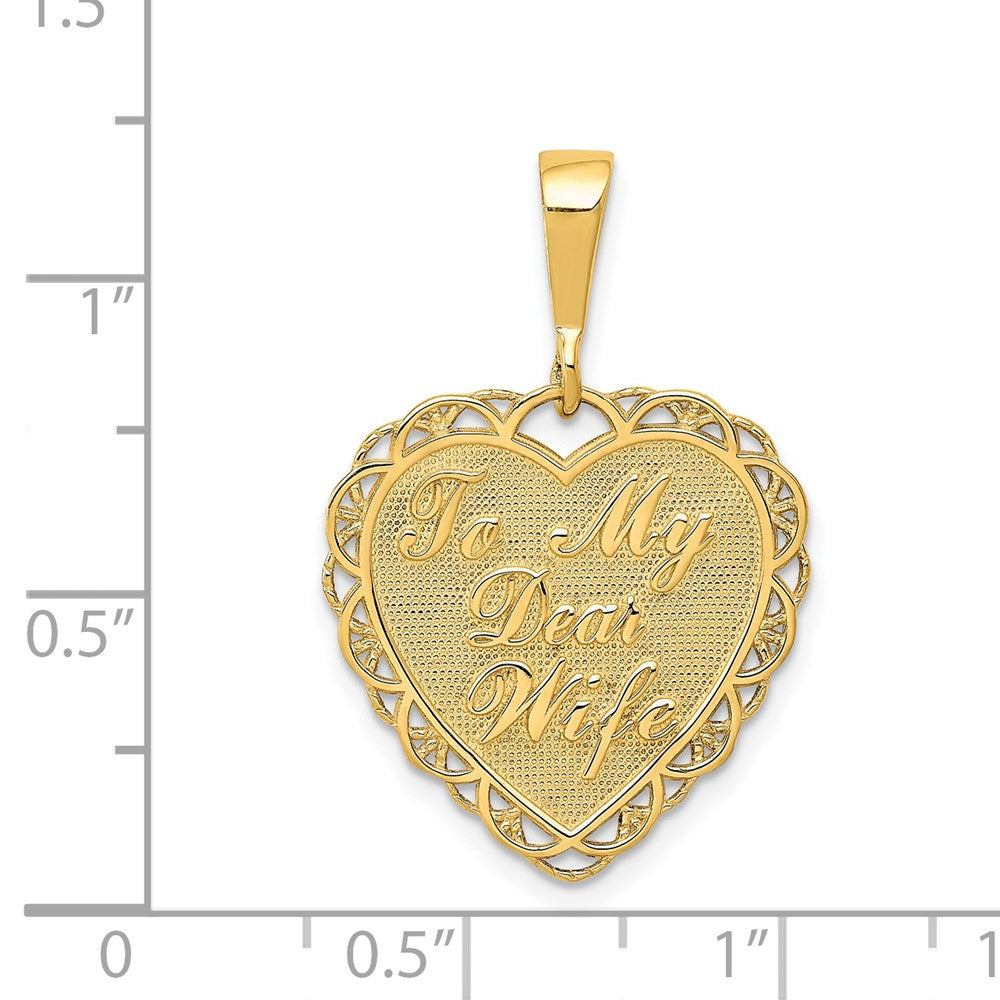 14k Yellow Gold Reversible TO MY DEAR WIFE Charm