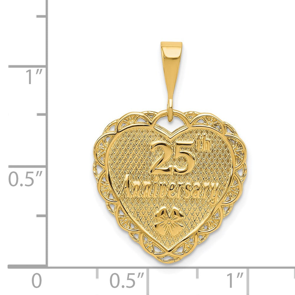 14k Yellow Gold Reversible 25th ANNIVERSARY Charm