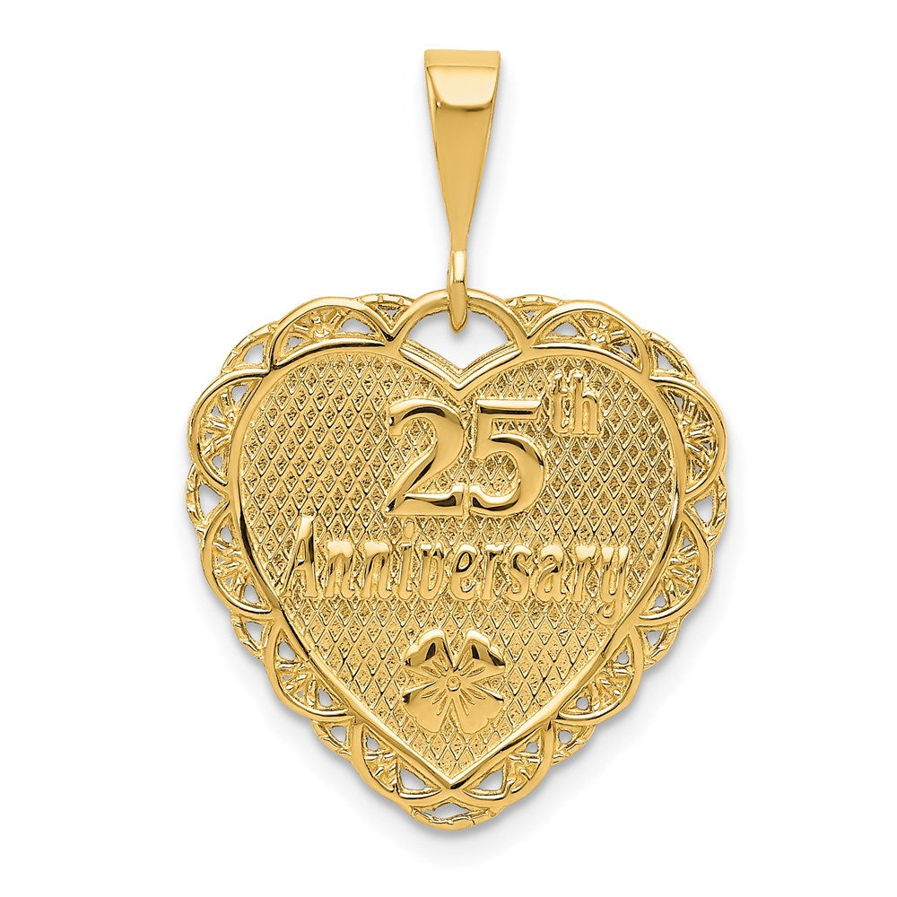 14k Yellow Gold Reversible 25th ANNIVERSARY Charm