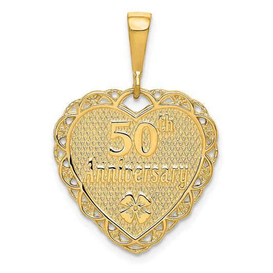 14k Yellow Gold Reversible 50th ANNIVERSARY Charm