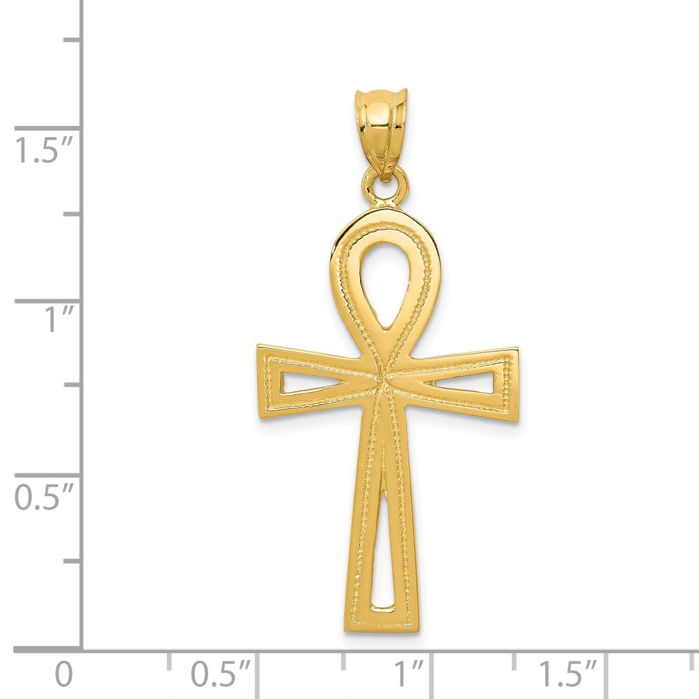 14k Yellow Gold Ankh Cross Charm