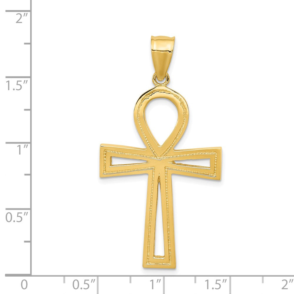 14k Yellow Gold Ankh Cross Pendant