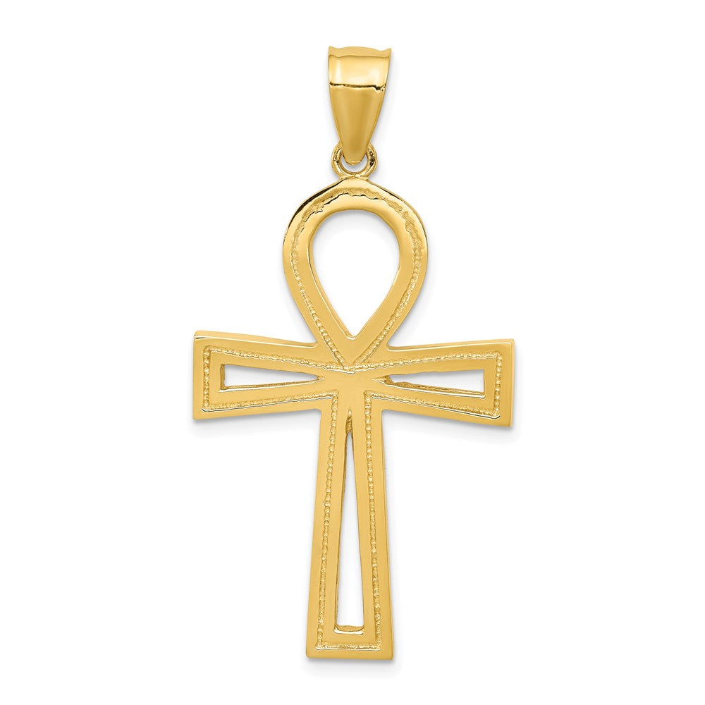 14k Yellow Gold Ankh Cross Pendant