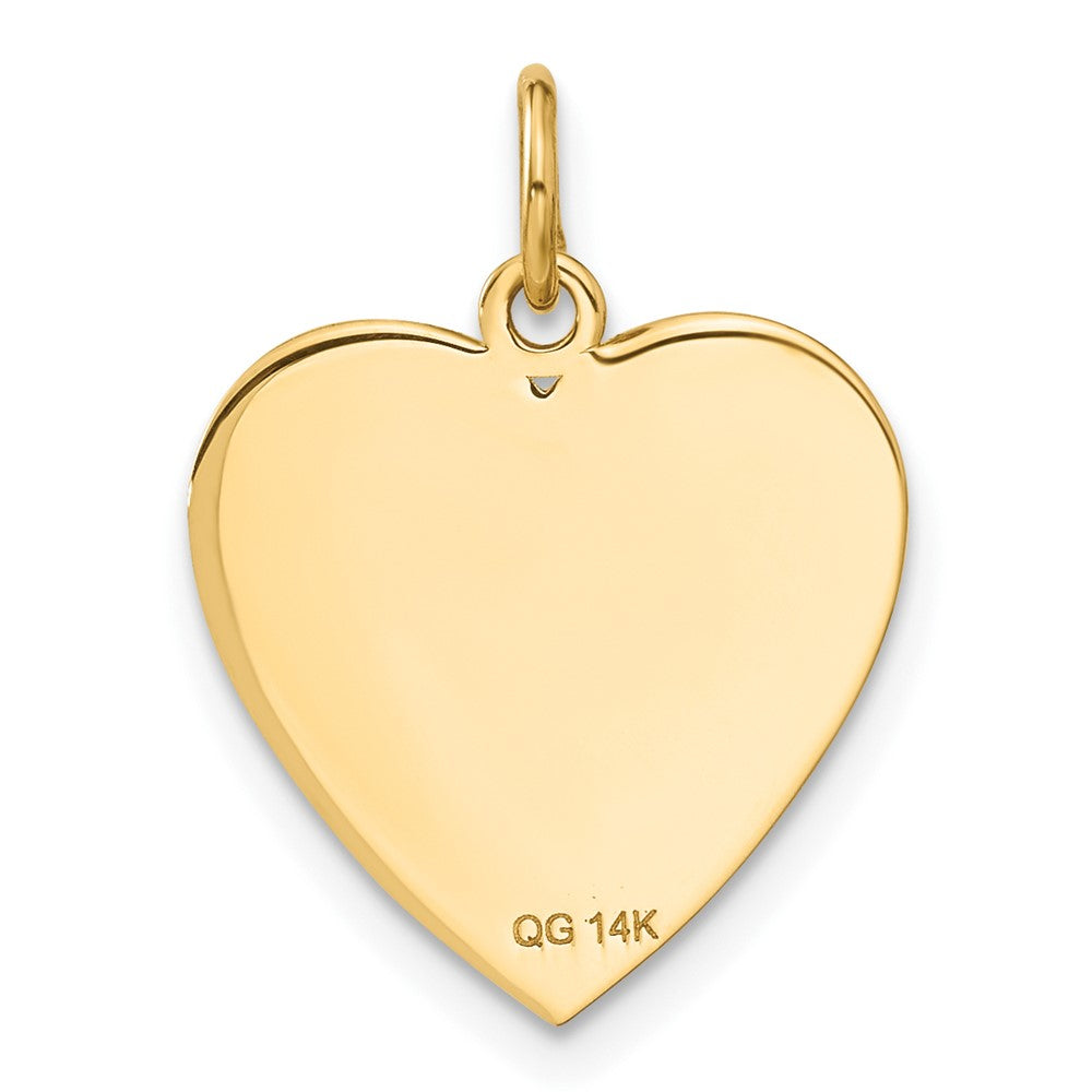 14k Yellow Gold Flag Heart Charm