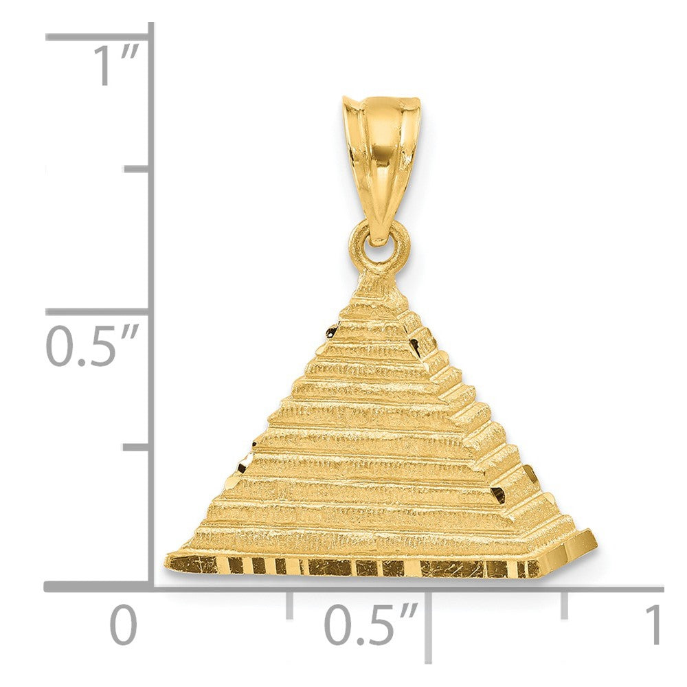 14k Yellow Gold Pyramid Charm