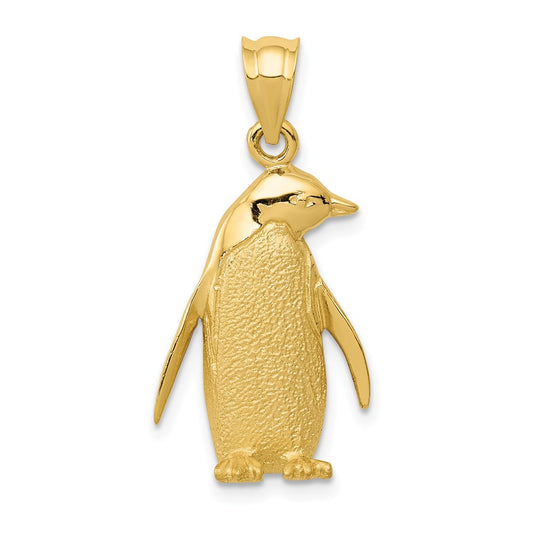 14k Yellow Gold Penguin Charm