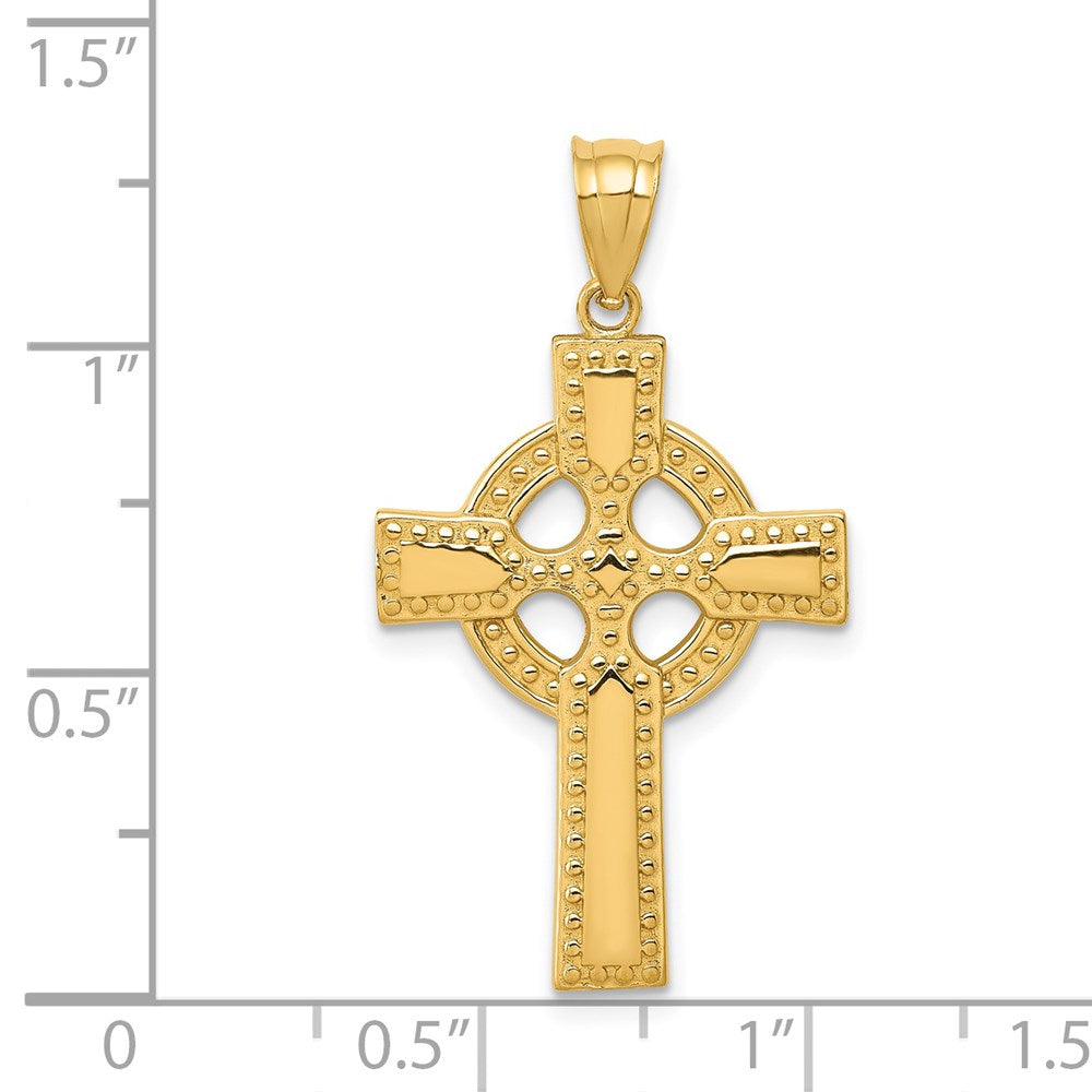 14k Yellow Gold Celtic Cross Pendant