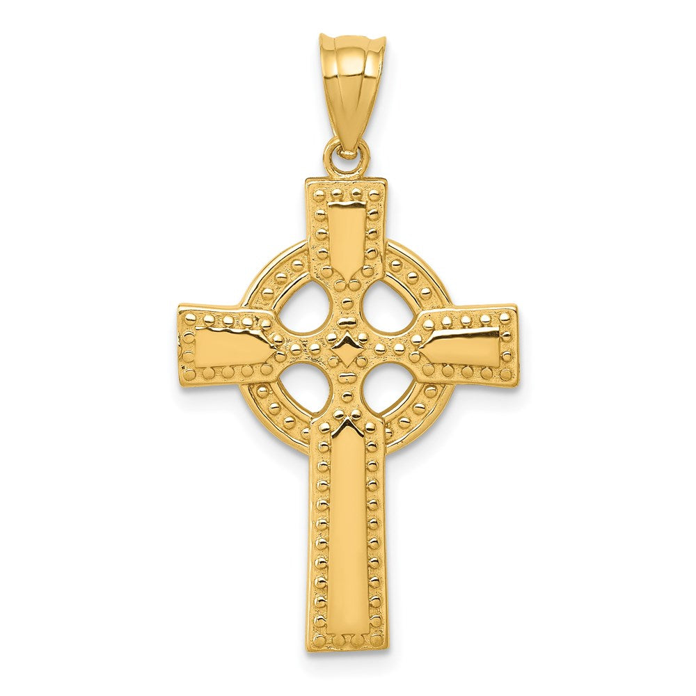 14k Yellow Gold Celtic Cross Pendant