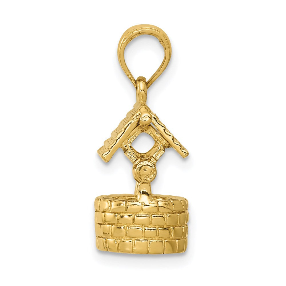 14k Yellow Gold Polished 3-D Moveable Wishing Well Charm