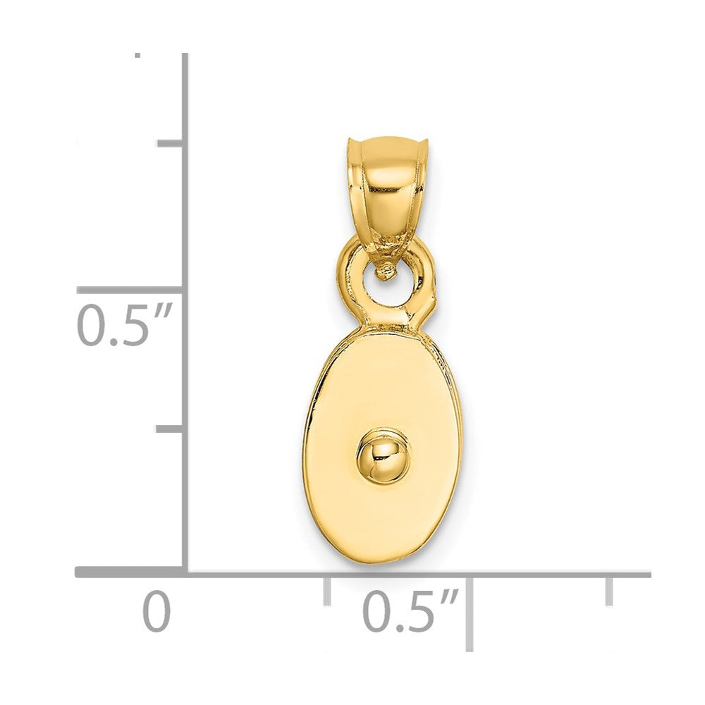 14k Yellow Gold Polished 3-D Moveable Pulley Charm