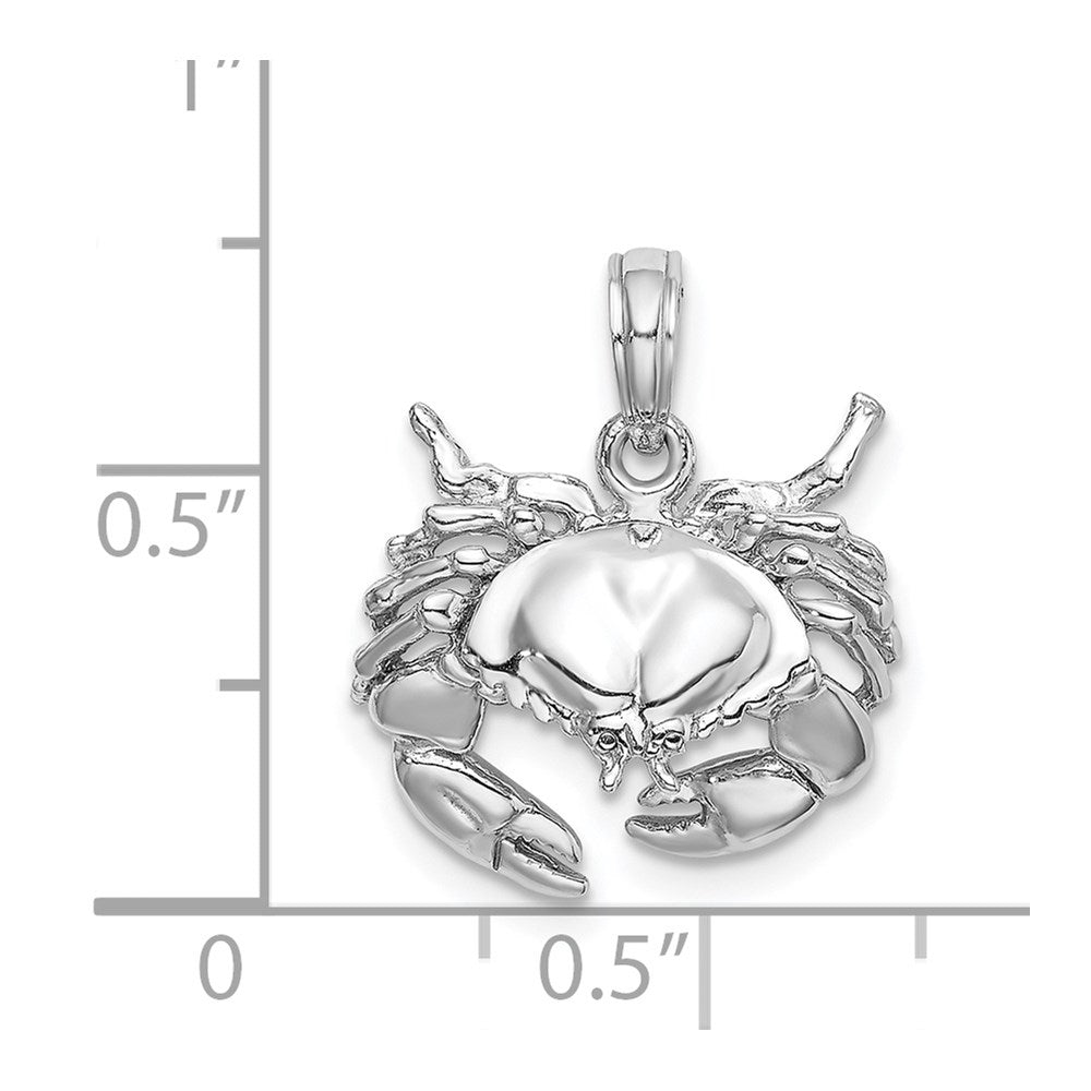 14k White Gold Stone Crab Charm