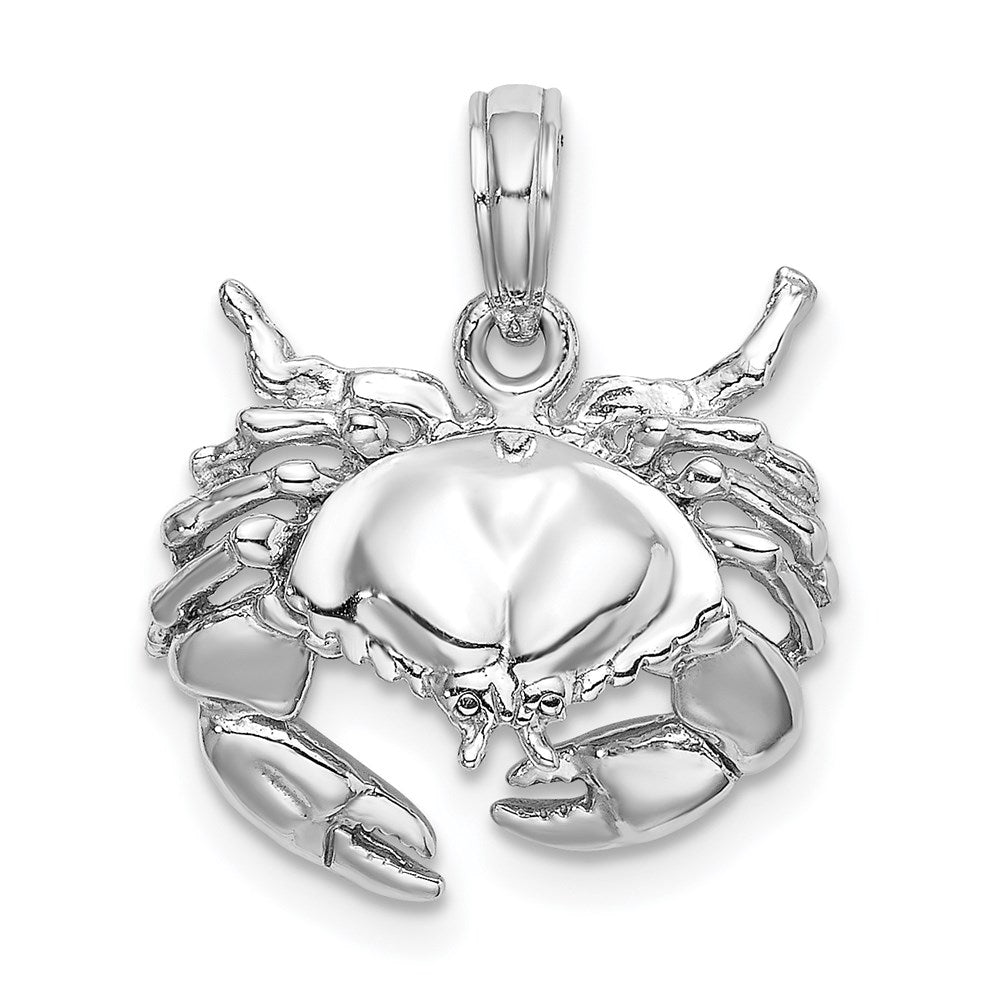 14k White Gold Stone Crab Charm