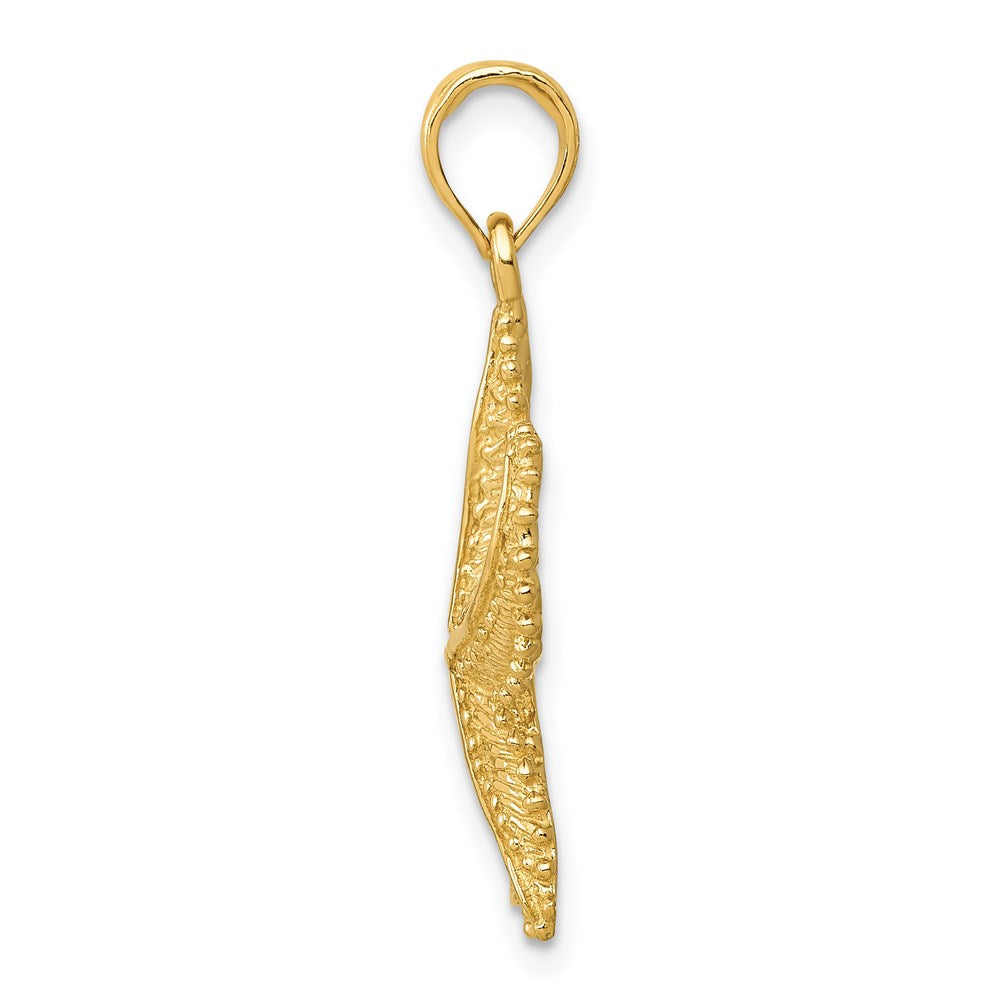 14k Yellow Gold Polished Open-Backed Starfish Pendant