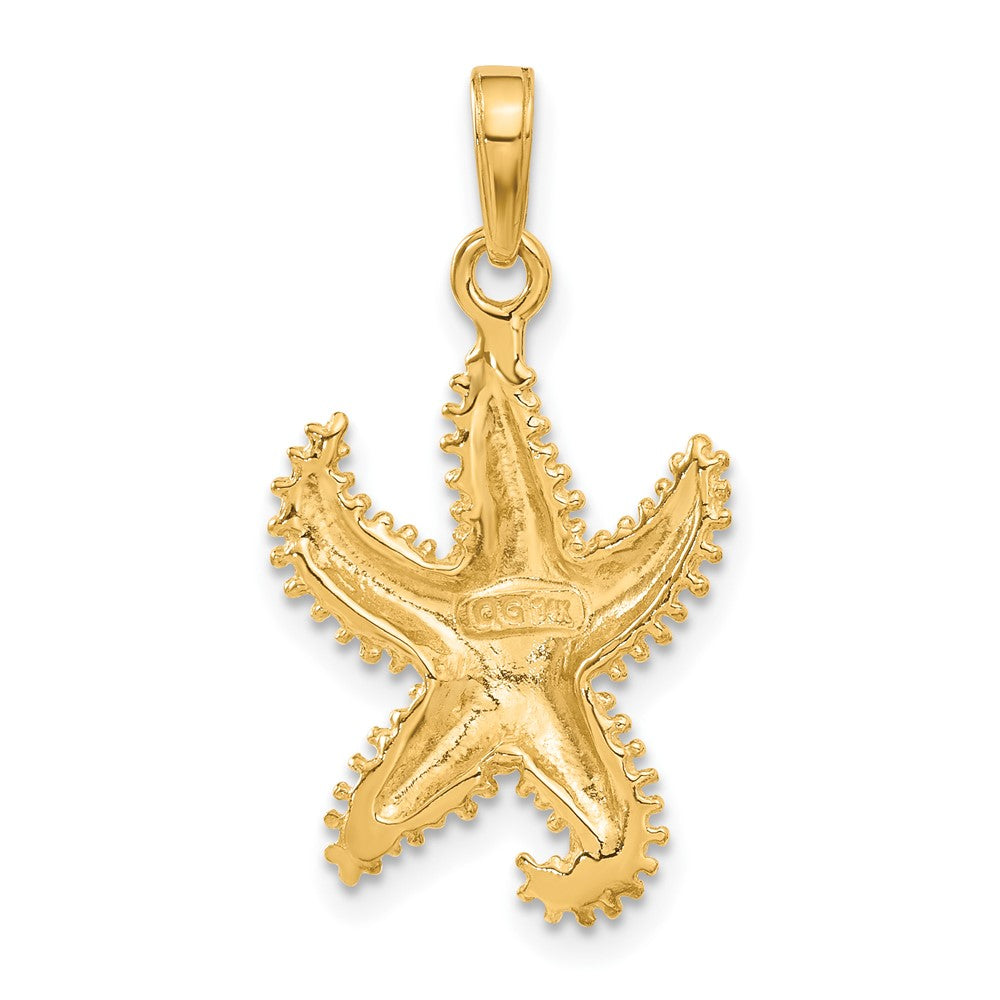 14k Yellow Gold Polished Open-Backed Starfish Pendant