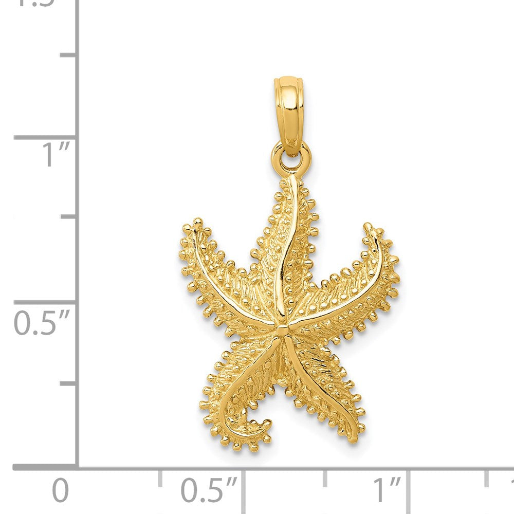 14k Yellow Gold Polished Open-Backed Starfish Pendant