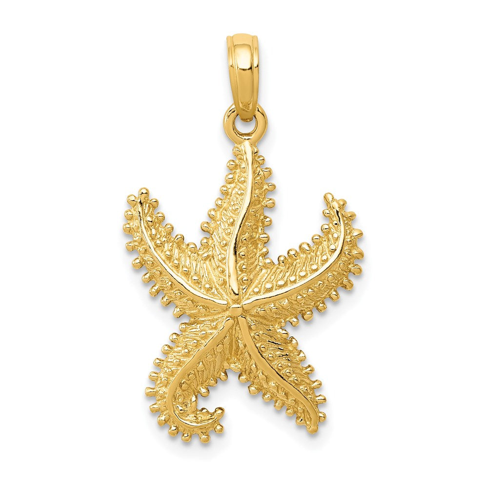 14k Yellow Gold Polished Open-Backed Starfish Pendant