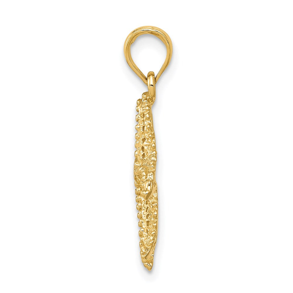 14k Yellow Gold Polished Open-Backed Starfish Pendant