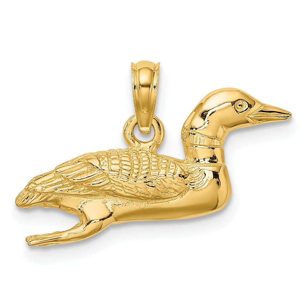 14k Yellow Gold Solid Polished 3-Dimensional Mallard Charm