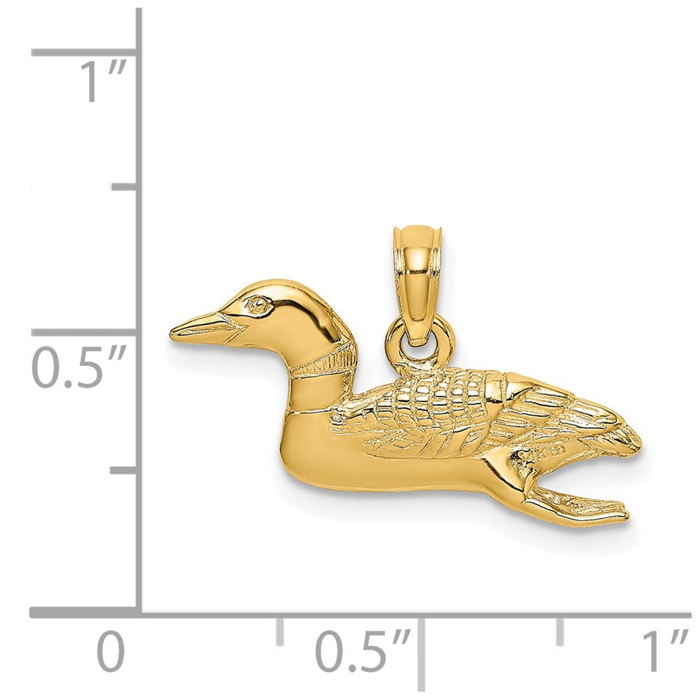 14k Yellow Gold Solid Polished 3-Dimensional Mallard Charm