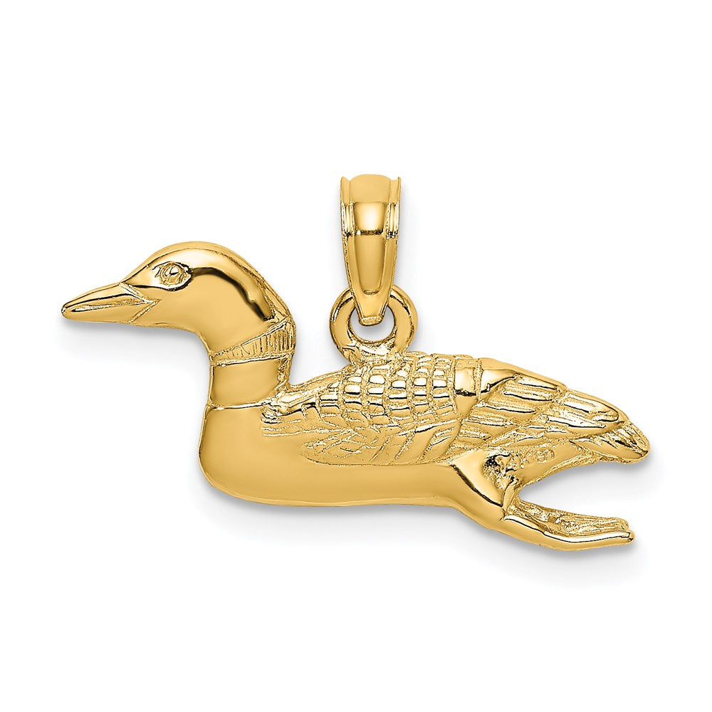 14k Yellow Gold Solid Polished 3-Dimensional Mallard Charm