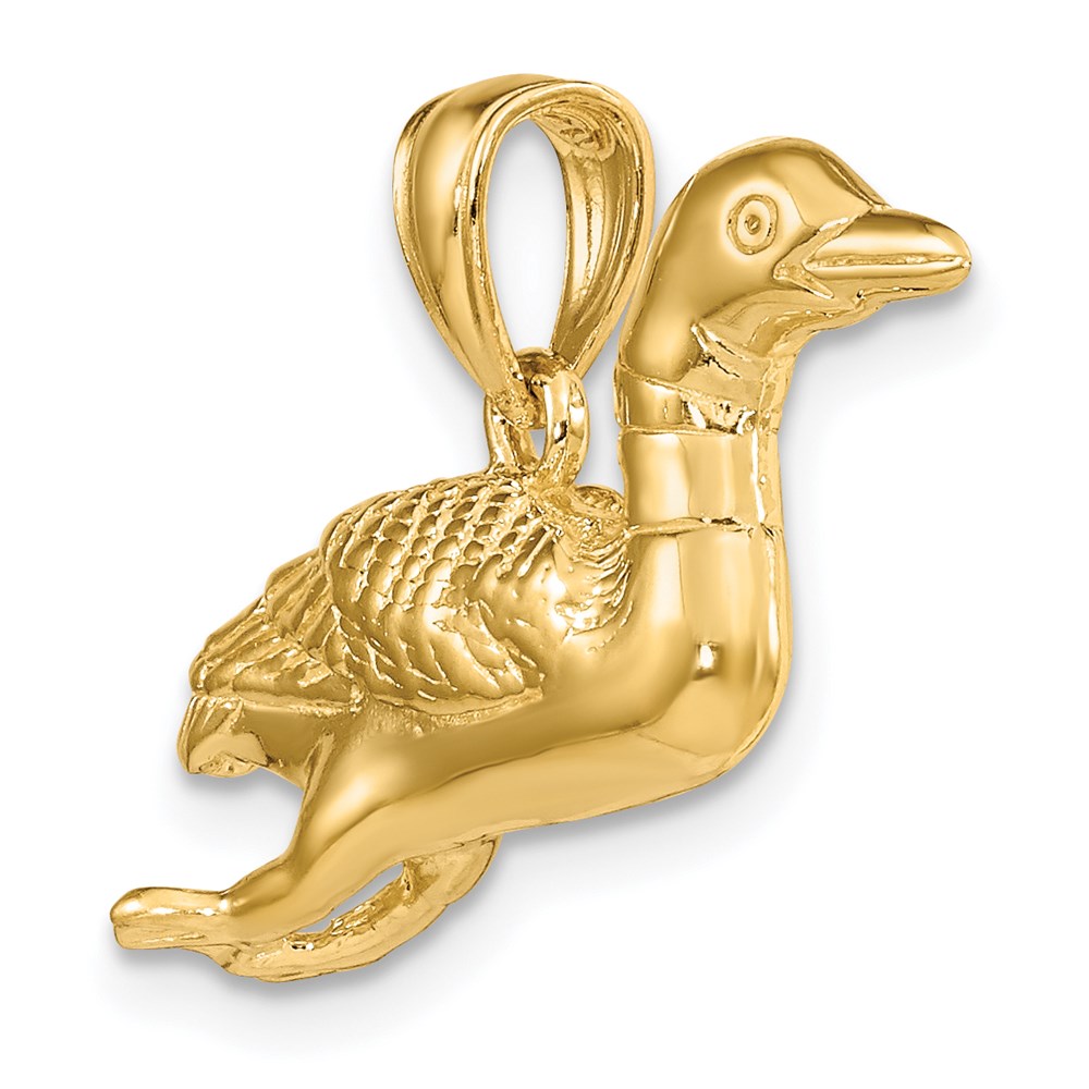 14k Yellow Gold Solid Polished 3-Dimensional Mallard Charm