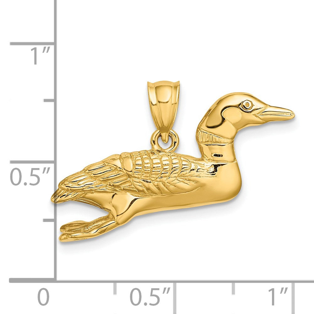 14k Yellow Gold Solid Polished 3-Dimensional Mallard Charm