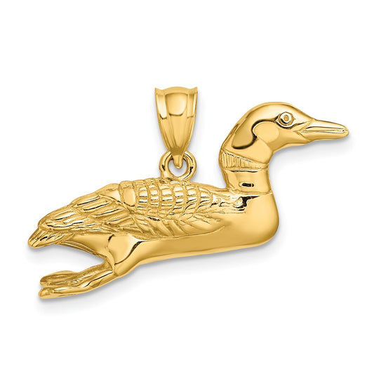 14k Yellow Gold Solid Polished 3-Dimensional Mallard Charm