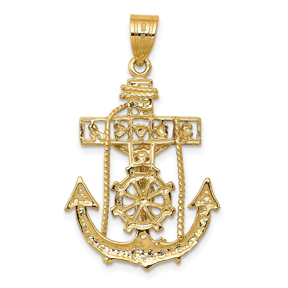 14k Yellow Gold Mariners Cross Pendant