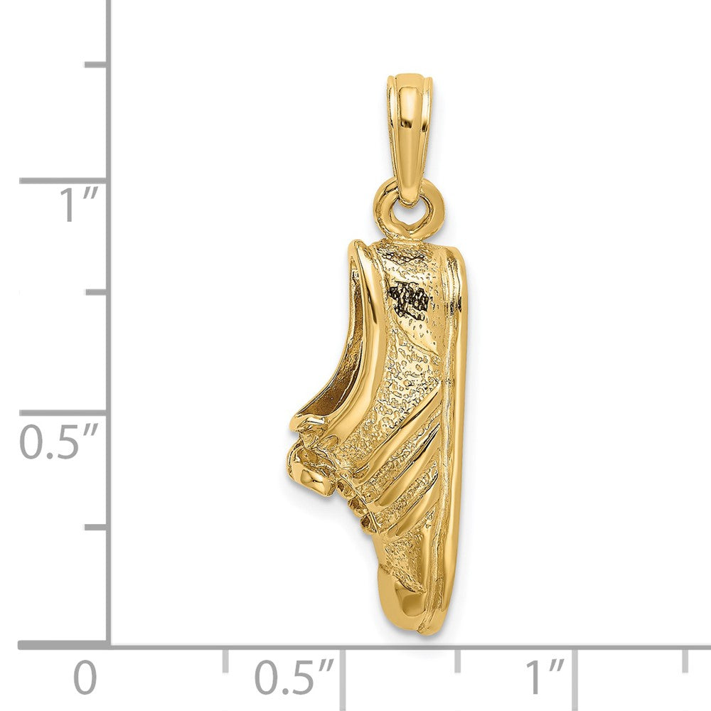 14k Yellow Gold Polished Track Shoe Charm