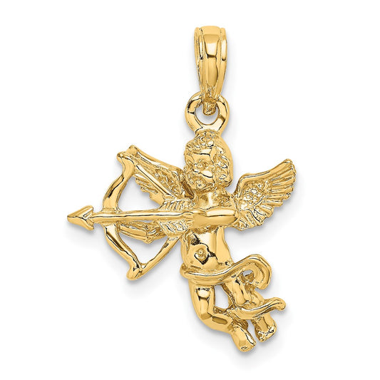 14k Yellow Gold Cupid w/Bow and Arrow Charm