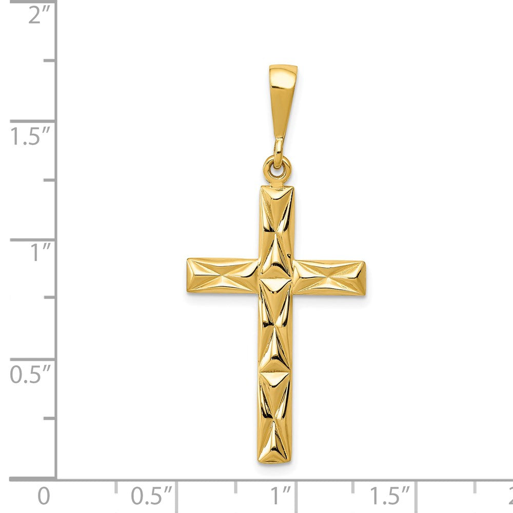 14k Yellow Gold Reversible Latin Cross Pendant