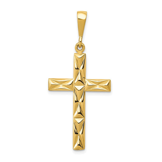 14k Yellow Gold Reversible Latin Cross Pendant