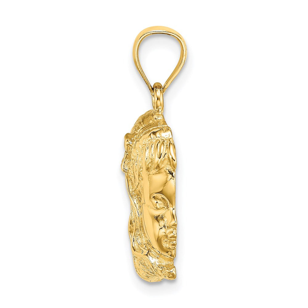 14k Yellow Gold Girl Head Charm