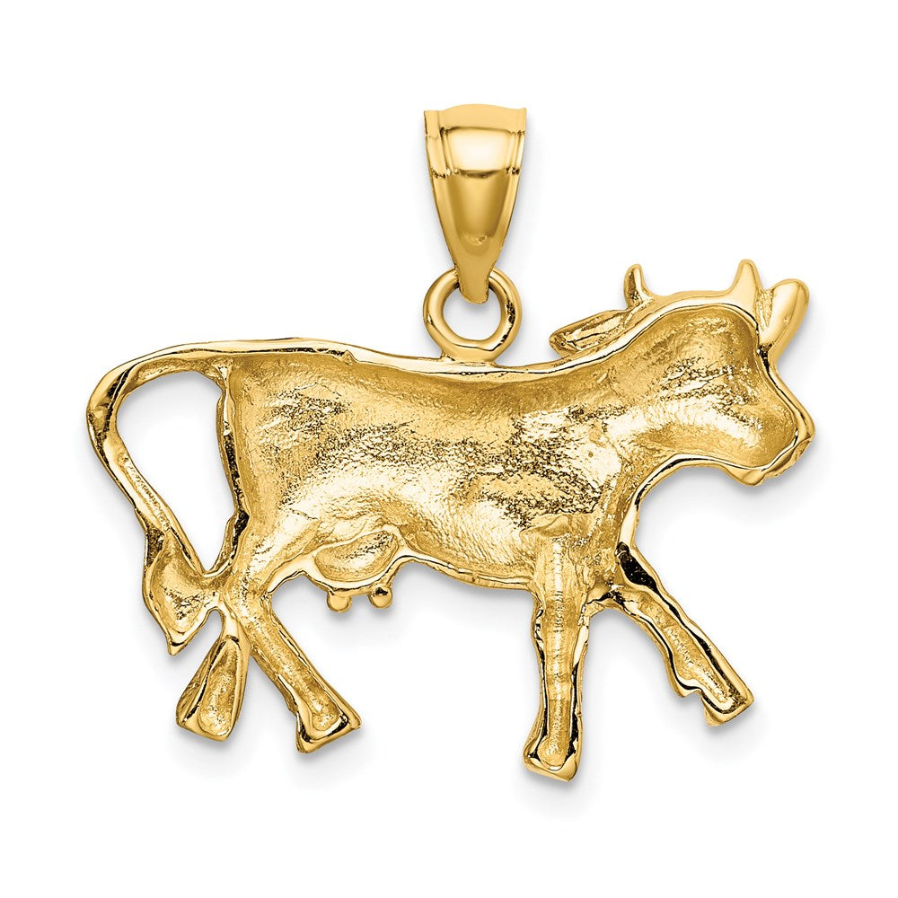 14k Yellow Gold Cow Charm