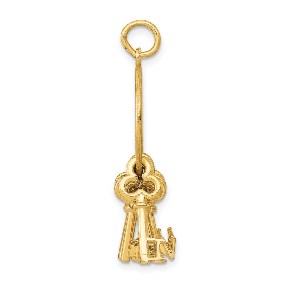 14k Yellow Gold I Love You Key Ring Charm