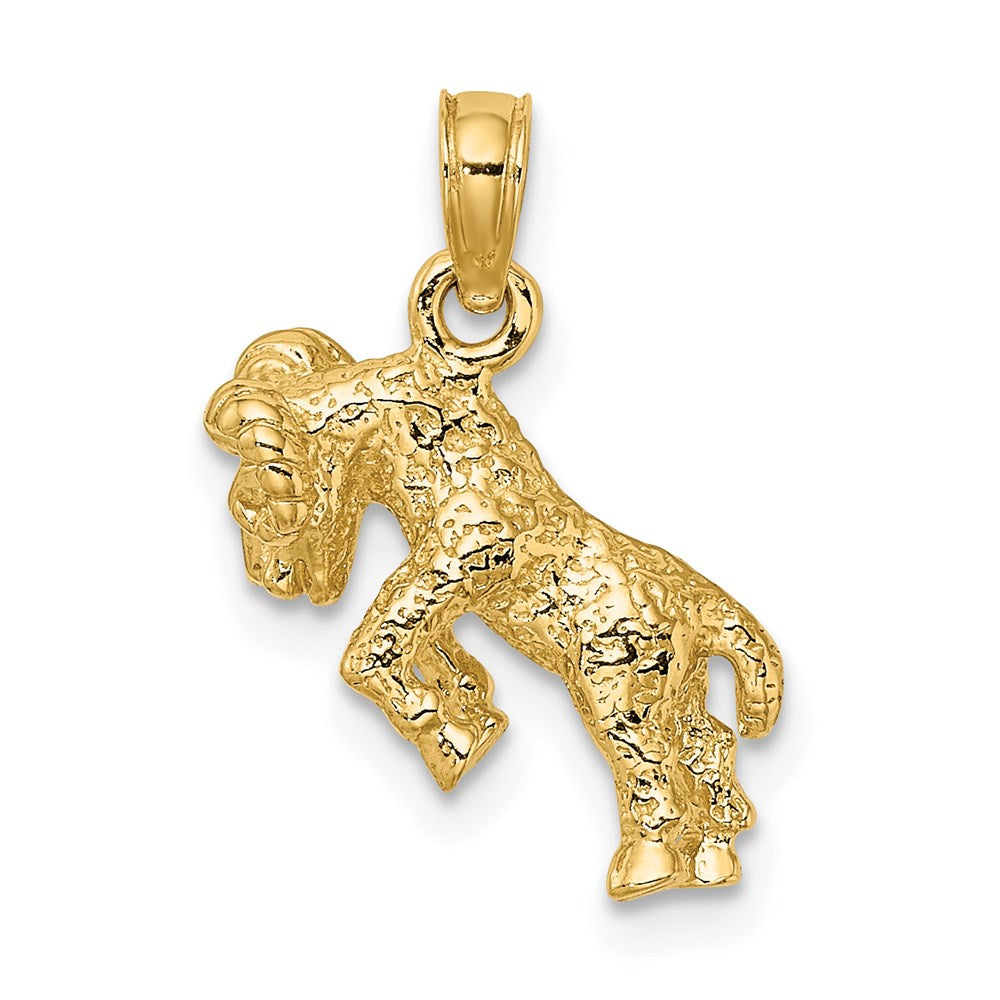 14k Yellow Gold 3-D Aries Zodiac Charm