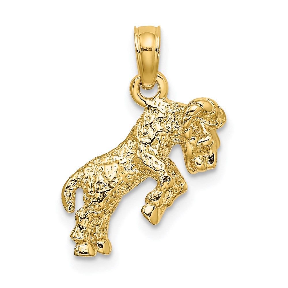 14k Yellow Gold 3-D Aries Zodiac Charm