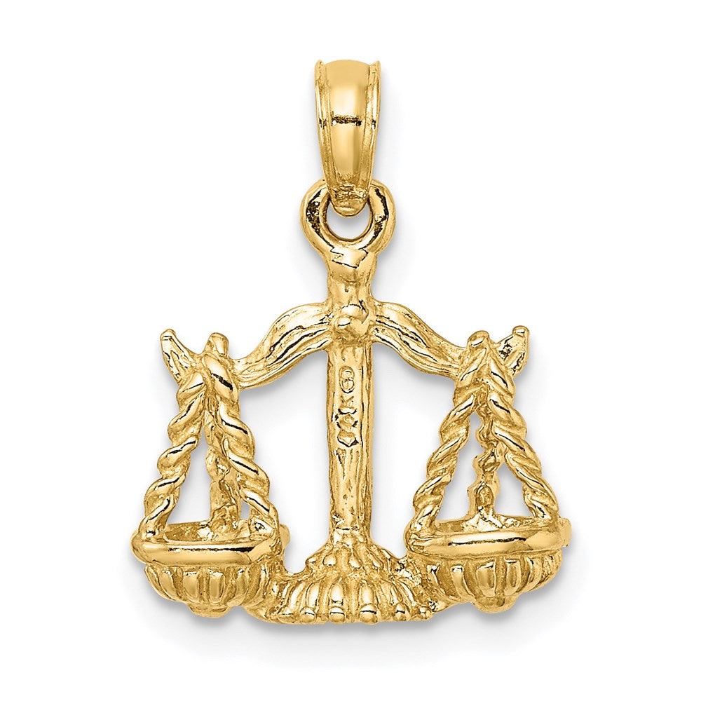 14k Yellow Gold 3-D Libra Zodiac Charm