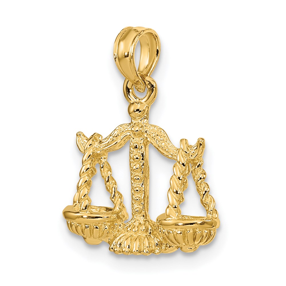 14k Yellow Gold 3-D Libra Zodiac Charm