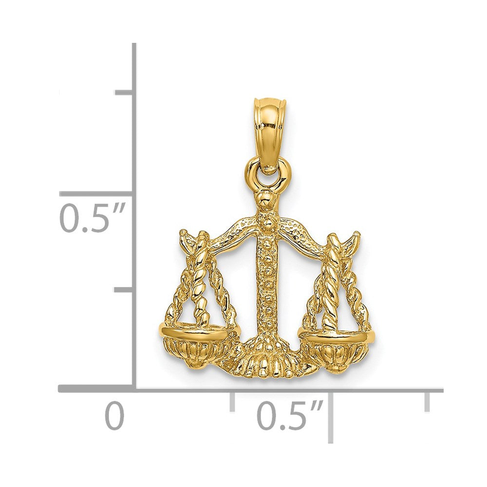 14k Yellow Gold 3-D Libra Zodiac Charm