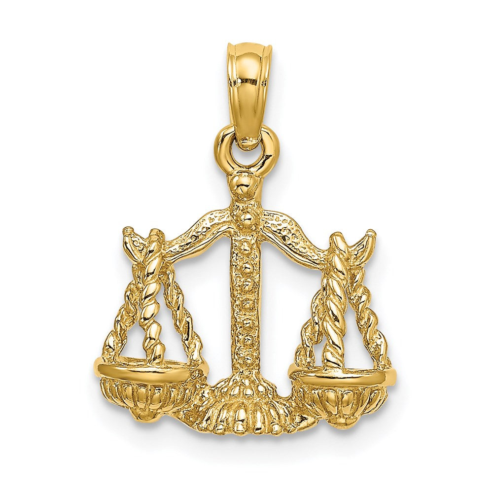 14k Yellow Gold 3-D Libra Zodiac Charm