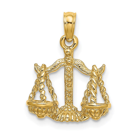 14k Yellow Gold 3-D Libra Zodiac Charm