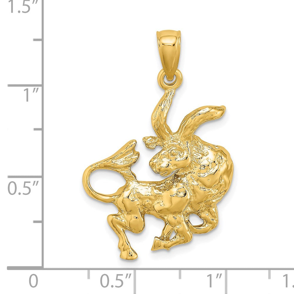 14k Yellow Gold Large Taurus Zodiac Charm