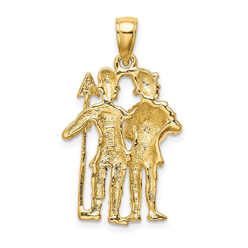 14k Yellow Gold Large Gemini Zodiac Charm