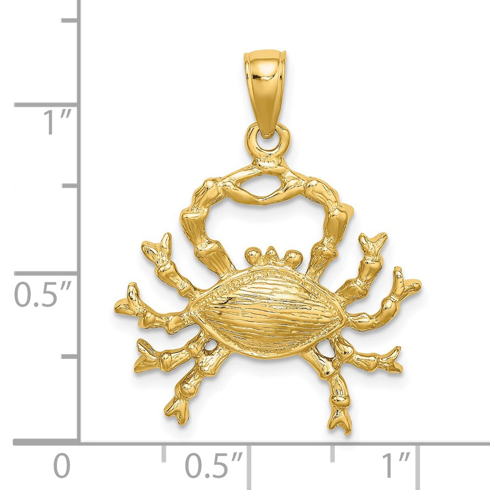 14k Yellow Gold Large Cancer Zodiac Charm